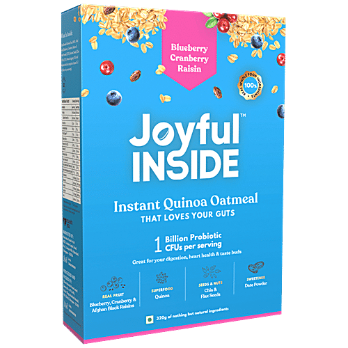 JOYFUL INSIDE Instant Quinoa Oatmeal - Blueberry Cranberry Raisin, Seeds & Nuts, Real Fruit, 320 g  