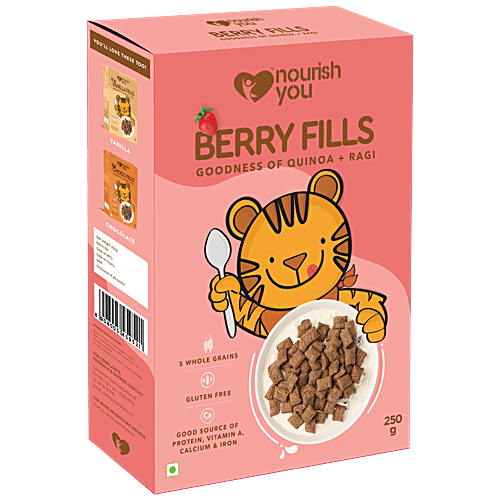 Nourish you Strawberry Fills - Goodness Of Quinoa & Ragi, Gluten-free, 250 g  