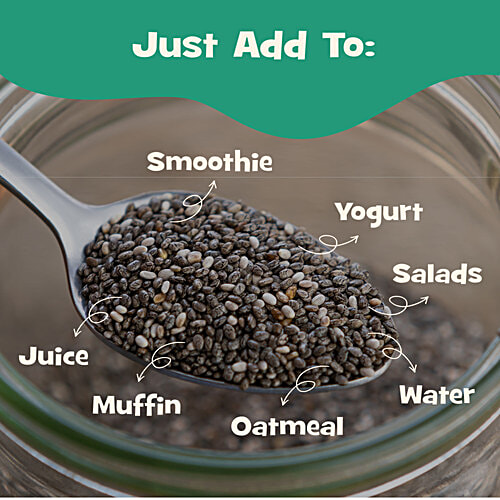 Nourish you Black Chia Seeds - Gluten Free, 500 g  High in Protein & Antioxidants, Gluten Free, Omega-3.