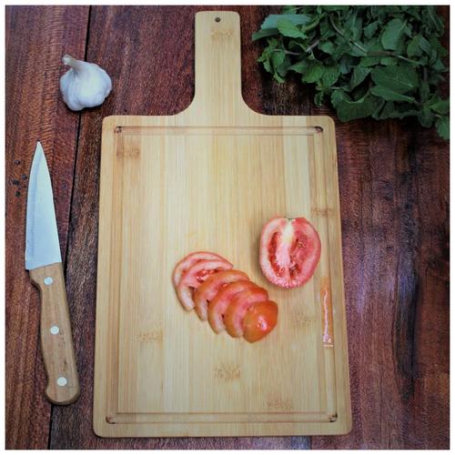Bamboooz Chopping Cutting Board With Handle - 40 cm , Wooden, 1 pc  
