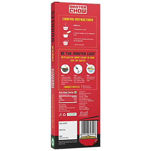 MasterChow Premium Hakka Noodles - Thin Cut, Veg, Soft, Silky Texture, 300 g  