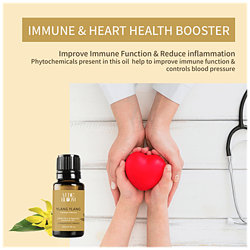 Vedic Bloom Ylang Ylang Essential Oil - 100% Pure & Natural, For Skin & Hair, 15 ml Glass Bottle 