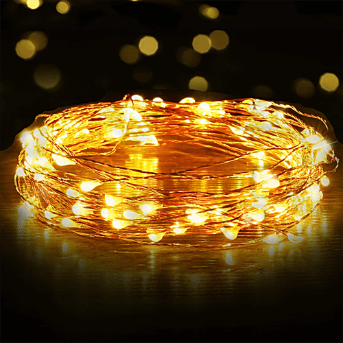 Lexton LED Yellow String Lights With USB - 5 m, 1 pc For Home Decor, Festive Decoration