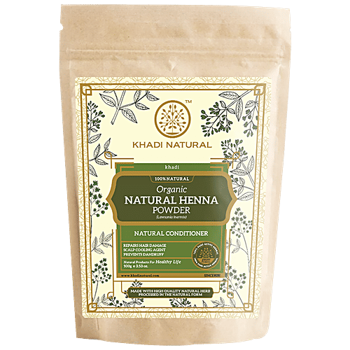 Khadi Natural Organic Natural Henna Powder - Cooling, For Hair Application, 100 g  