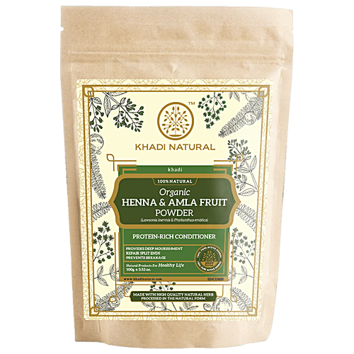 Buy Khadi Natural Organic Powder Henna & Amla Fruit, Protein Rich