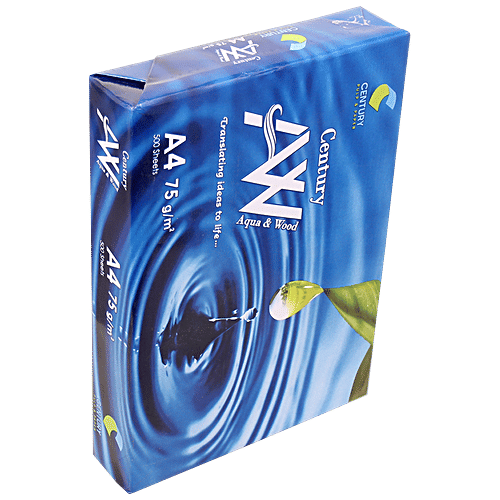 Centuary Aqua & Wood Copier Multipurpose Paper - 75 GSM, A4 Size, 500 pcs