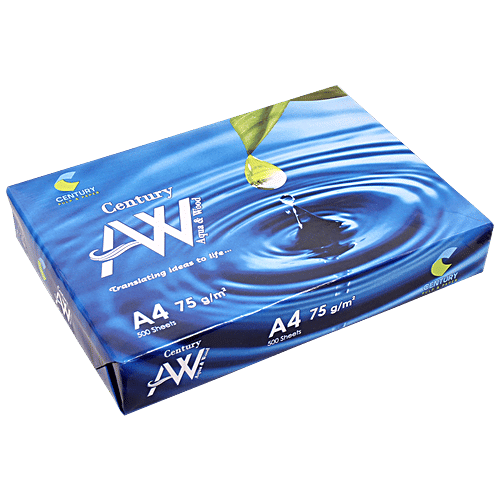 Centuary Aqua & Wood Copier Multipurpose Paper - 75 GSM, A4 Size, 500 pcs
