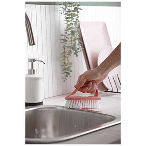 YORK Iron Shaped Floor & Tiles Scrubbing Brush - With Hard Bristles, Removes Stains, 1 pc  