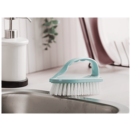 YORK Iron Shaped Floor & Tiles Scrubbing Brush - With Hard Bristles, Removes Stains, 1 pc  