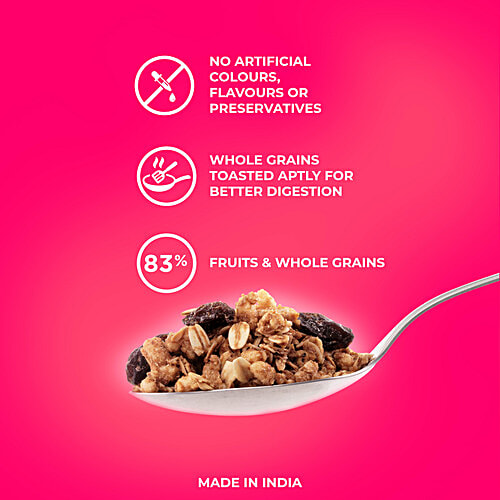 ASAP Muesli Wholegrain Breakfast - Rich In Fibre & Protein, Zero Sugar Added, Fruitz, 420 g  