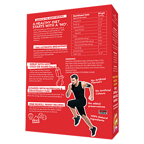 Buy ASAP Muesli Wholegrain Breakfast Rich In Fibre & Protein, Zero