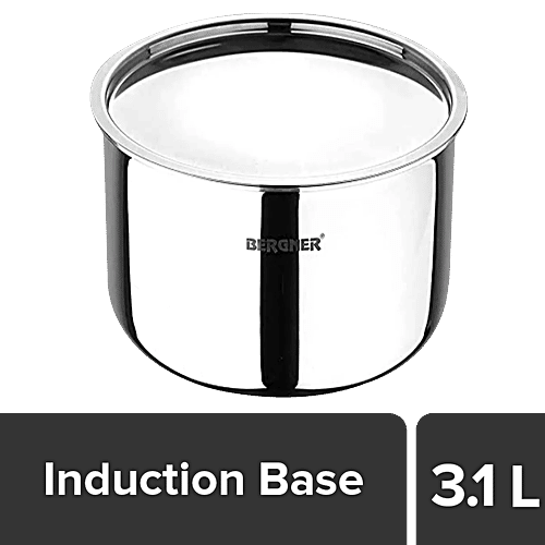 Bergner Argent Tri-Ply Stainless Steel Patila/Tope - Induction Base, With Lid, 20 cm, 3.1 L