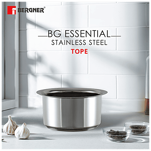 Bergner Essential Stainless Steel Patila/Tope - Induction Base, 16 cm, 1.8 L  