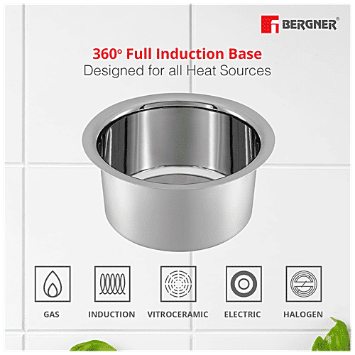 Bergner Essential Stainless Steel Patila/Tope - Induction Base, 16 cm, 1.8 L  