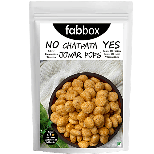 Fabbox Jowar Pops - Chatpata , Healthy Snack, Weight Management, Vegan, Gluten-free, 120 g  