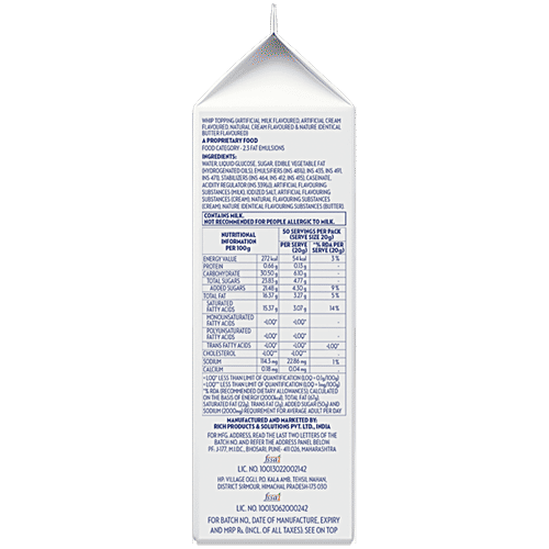 Buy Richs Whip Topping Gold, Cream Topping For Cakes, Cupcakes Online