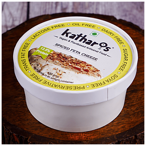 Buy Katharos Vegan Spiced Feta Cheese Healthy, High In Protein, Oil