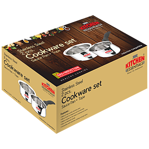 Buy Kitchen Essentials Stainless Steel Cookware Set Milk/Sauce Pan & Tope Combo Online at Best