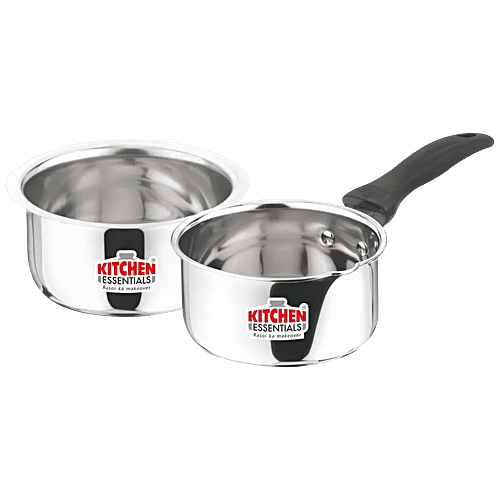 Buy Kitchen Essentials Stainless Steel Cookware Set Milk/Saucepan (15 cm), Patila/Tope (18 cm