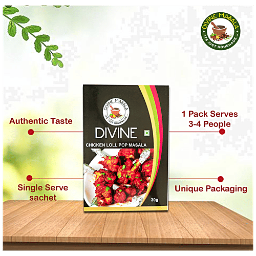 DIVINE MASALA Blended Powdered Spice Mix - Chicken Lollipop Masala, 50 g  