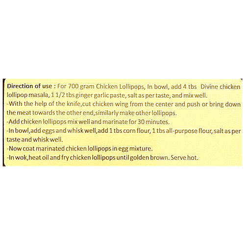 DIVINE MASALA Blended Powdered Spice Mix - Chicken Lollipop Masala, 50 g  