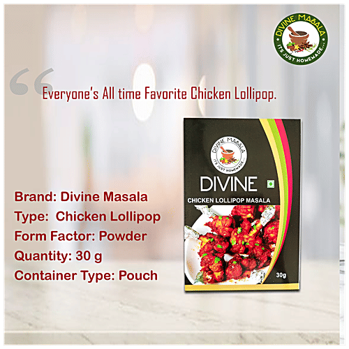 DIVINE MASALA Blended Powdered Spice Mix - Chicken Lollipop Masala, 50 g  