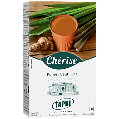 Cherise Tapri Instant Tea Premix - Puneri Gauti Chai, 161 g (7 Sachets x 23 g Each) 