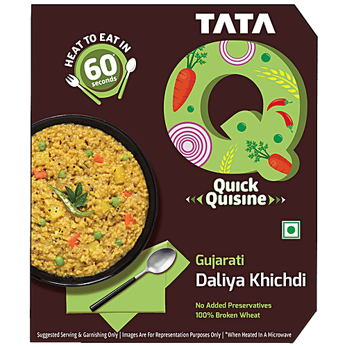 TATA Q Ready To Eat Gujarati Veg Daliya Khichdi - No Added Preservatives, 280 g Box