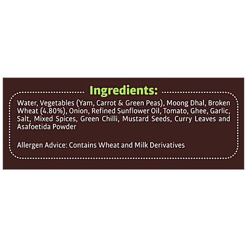 TATA Q Ready To Eat Gujarati Veg Daliya Khichdi - No Added Preservatives, 280 g Box