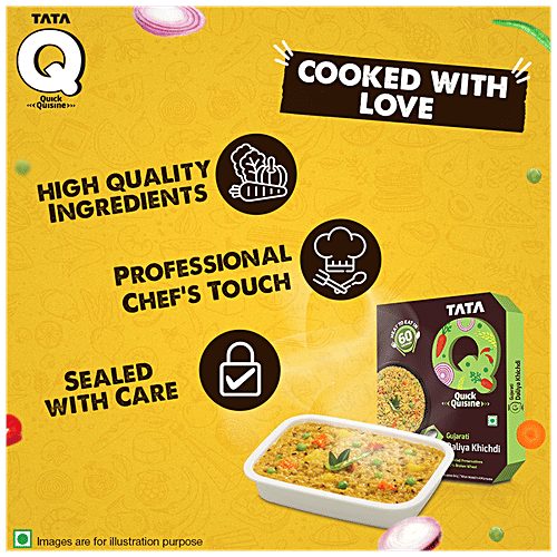 TATA Q Ready To Eat Gujarati Veg Daliya Khichdi - No Added Preservatives, 280 g Box