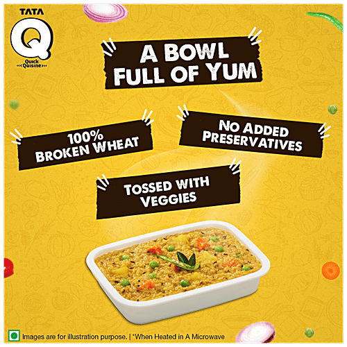 TATA Q Ready To Eat Gujarati Veg Daliya Khichdi - No Added Preservatives, 280 g Box