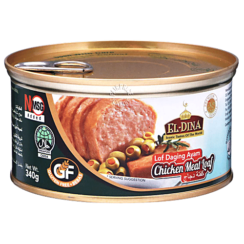 El-Dina Chicken Meat Loaf - Original, Gluten Free, 340 g  