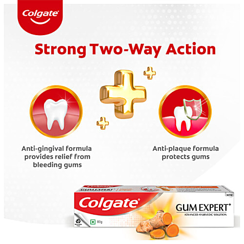 Buy Colgate Gum Expert Advanced Ayurvedic Solution Toothpaste, With Turmeric Extract For