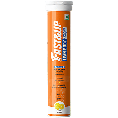 Fast&Up Lean Body Weight Loss Supplement Tablets For Faster Fat Burn, Lemon, 20 pcs Promotes Fat Burning, Supports Healthy Weight Management, Drop Fizz Drink, No Added Sugar