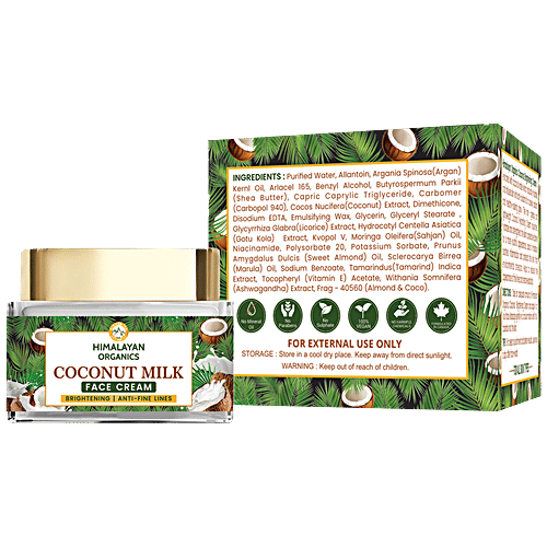Buy Himalayan Organics Coconut Milk Face Cream For Brightening & Fine