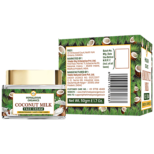 Buy Himalayan Organics Coconut Milk Face Cream For Brightening & Fine