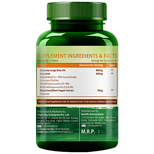 Buy Himalayan Organics Curcumin Tablets With Inflammatory Properties