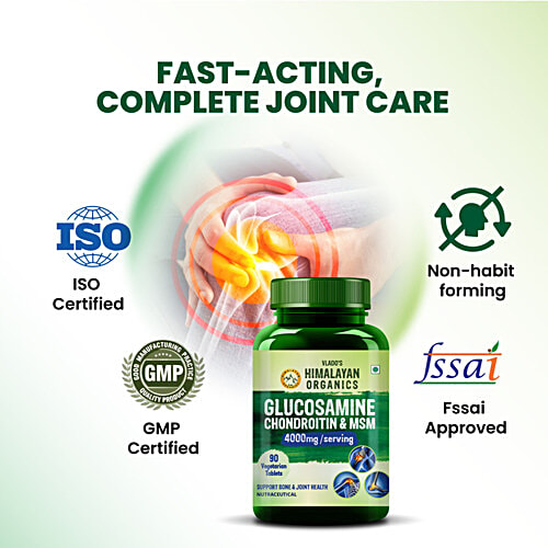 Vlado's Himalayan Organics Glucosamine Chondroitin MSM 4000 mg Tablets, 120 pcs  