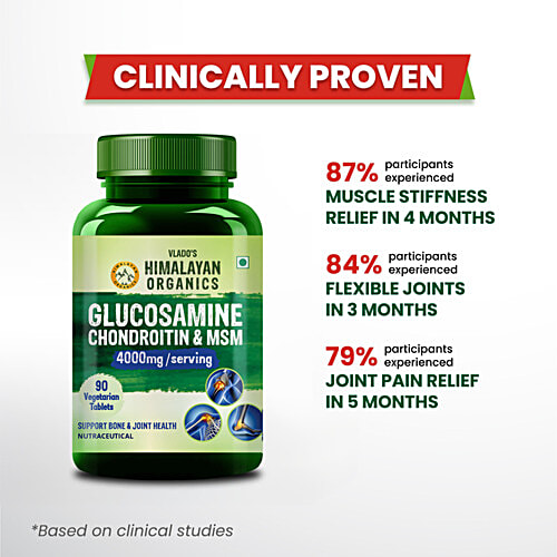 Vlado's Himalayan Organics Glucosamine Chondroitin MSM 4000 mg Tablets, 120 pcs  