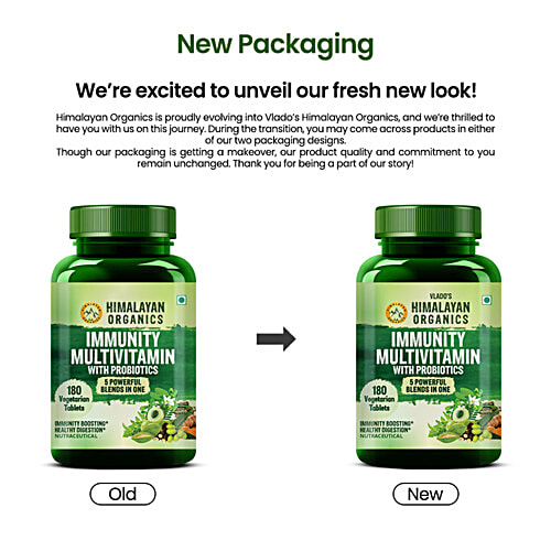 Vlado's Himalayan Organics Immunity Multivitamin With Probiotics Tablets, 180 pcs