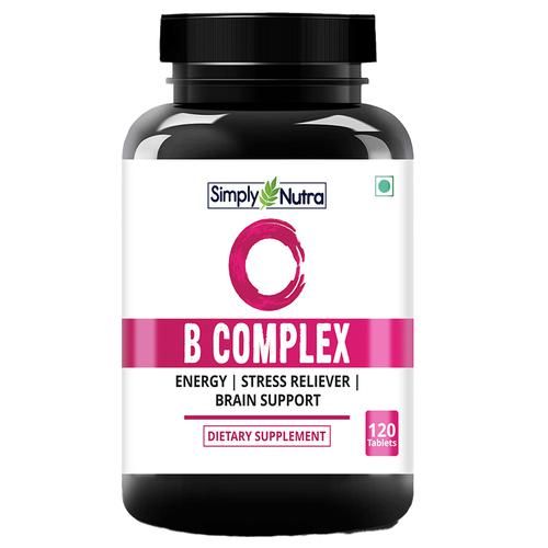 Simply Nutra Vitamin B Complex Dietary Supplement Tablet - For Energy, Brain Support, 120 pcs  