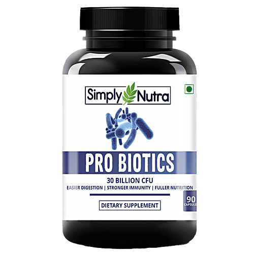 Simply Nutra Probiotics 30 Billion CFU Capsules - For Digestion, Gut Health & Immunity, 90 pcs  