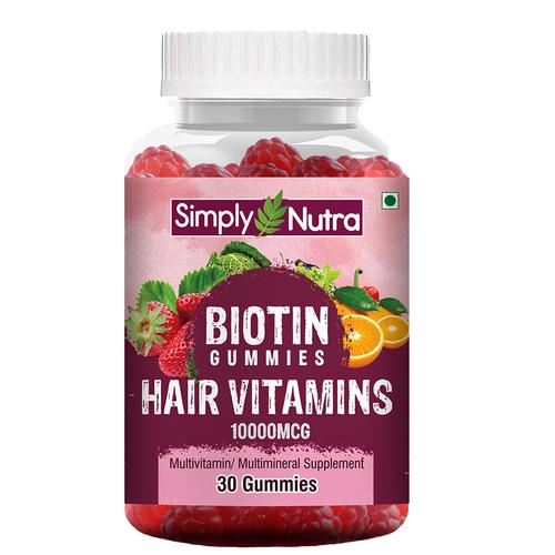 Buy Simply Nutra Biotin Hair Vitamin Gummies - Helps In Growth, Vegan  Online at Best Price of Rs 875 - bigbasket