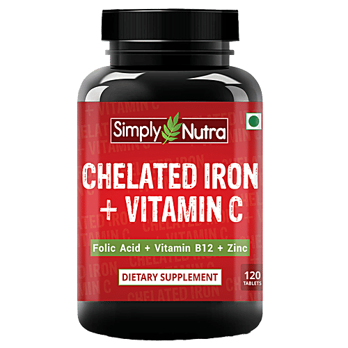 Buy Simply Nutra Chelated Iron & Vitamin C Dietary Supplement Helps