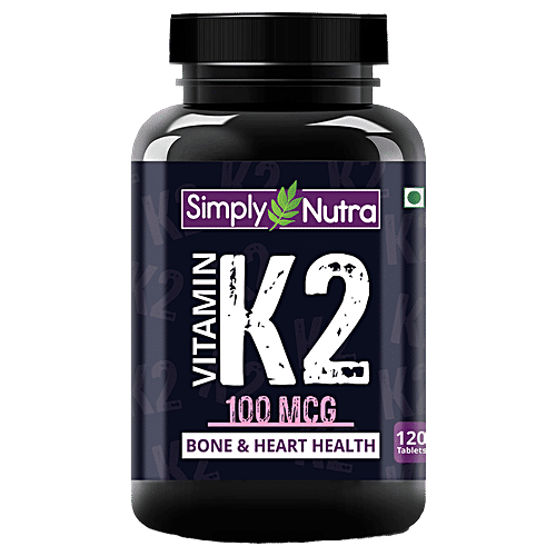 Simply Nutra Vitamin K2 100 Mcg Supplement Tablets - For Bone & Heart Health, 120 pcs  