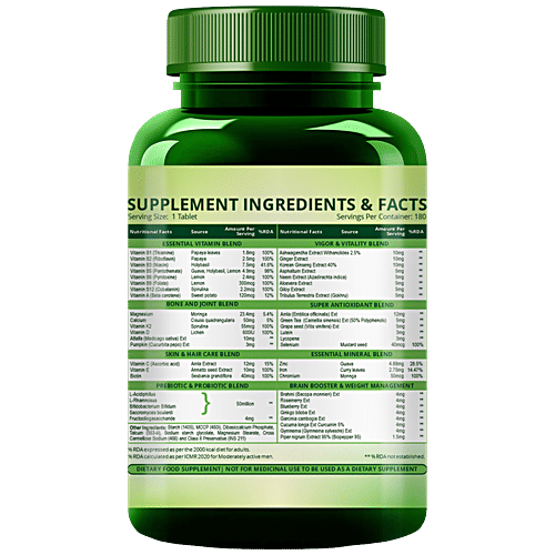 Vlado's Himalayan Organics Multivitamin With Probiotics Tablets, 180 pcs  