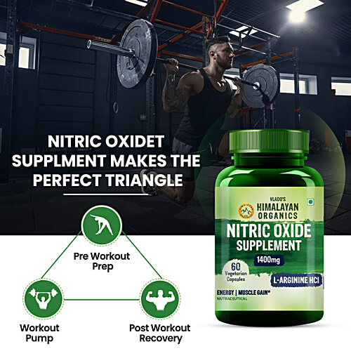 Vlado's Himalayan Organics Nitric Oxide Supplement 1400 mg Capsules, 60 pcs