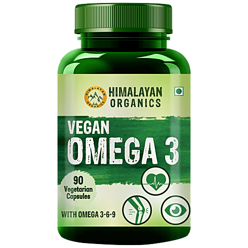 Himalayan Organics Vega Omega 3 Dietary Supplement Capsules - For Bone & Joint, 90 pcs  