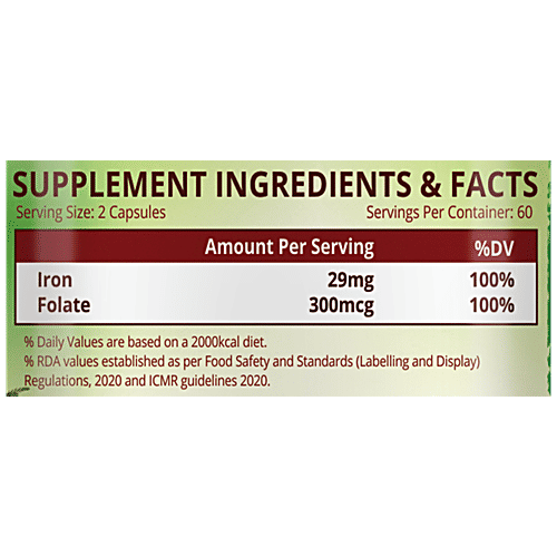 Buy Himalayan Organics Plant Based Iron Supplement Capsules With