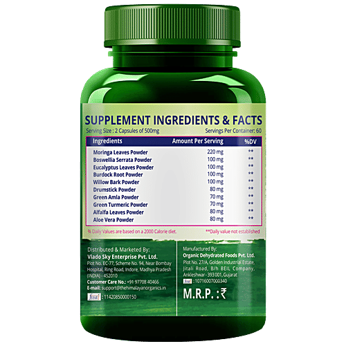 Himalayan Organics Plant Based Joint Support Capsules - Helps In Pain-Free Movement, 120 pcs  